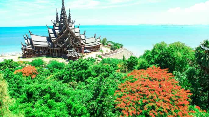 from bangkok day trip to pattaya city sanctuary of truth