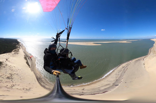 Paragliding-Erstflug an der Düne von Pilat