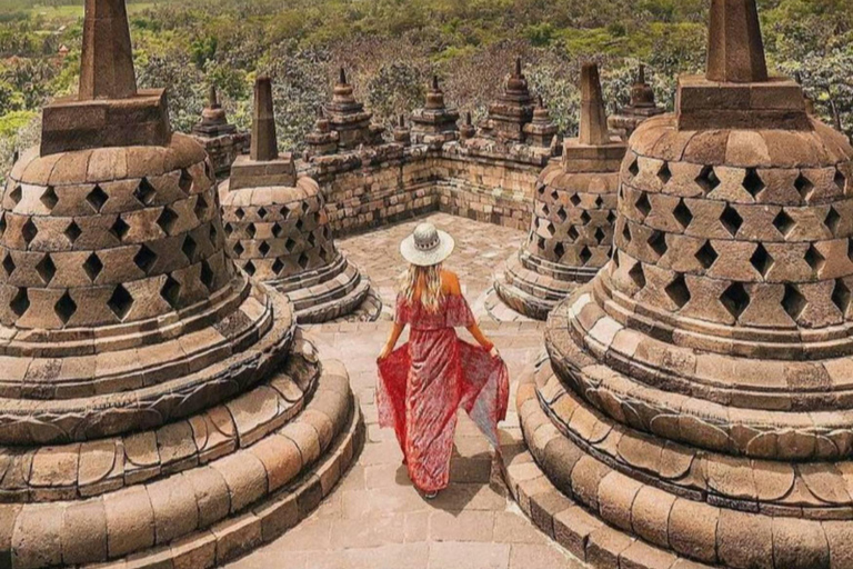 Yogyakarta: Borobudur Prambanan Sunset & Merapi Night Lava Borobudur Climb up, Prambanan Sunset & Merapi Lava View