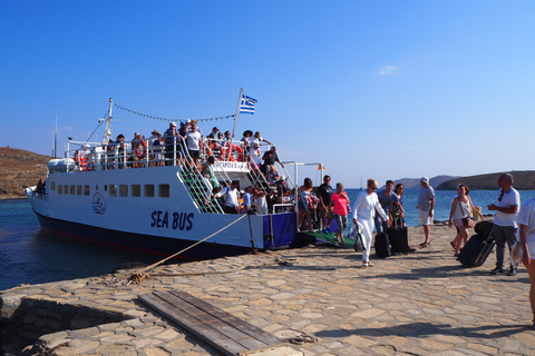 Depuis Myconos : transfert vers l'île de Délos en bateauTraversée en bateau avec prise en charge à l'hôtel