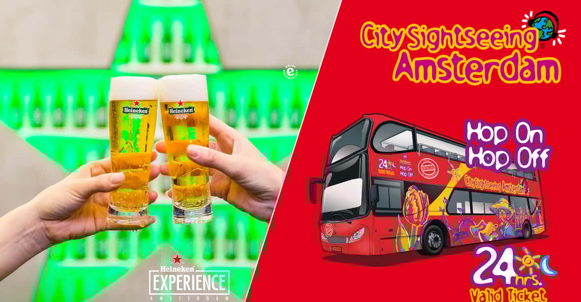 Afbeelding 0 van Amsterdam: hop-on-hop-off-bus en Heineken Experience