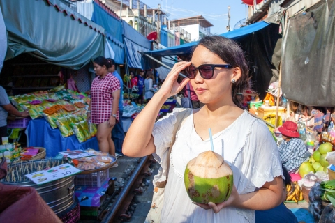 De Bangkok : marché de Mae Klong, marché flottant, croisièreExcursion en groupe