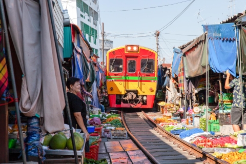 Desde Bangkok: mercado de Mae Klong, Mercado Flotant, barcoTour compartido en grupo