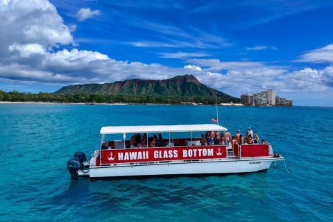Desde Honolulu: crucero al atardecer en barco con fondo de cristal de Waikiki