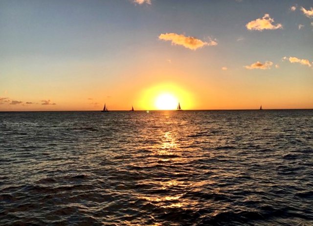 Oahu: Crucero al atardecer en barco con fondo de cristal por Waikiki