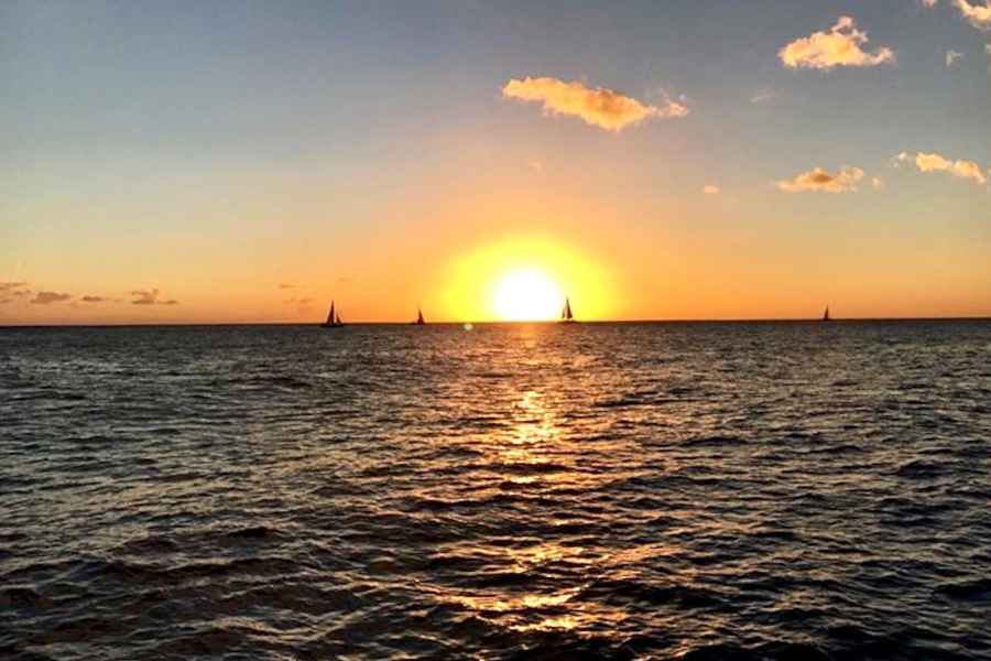 Oahu: Waikiki-Bootsfahrt mit Glasboden bei Sonnenuntergang. Foto: GetYourGuide
