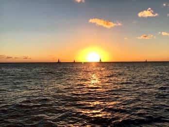 Ab Honolulu: Sonnenuntergangsfahrt im Glasbodenboot Ab Honolulu: Sonnenuntergangsfahrt im Glasbodenboot