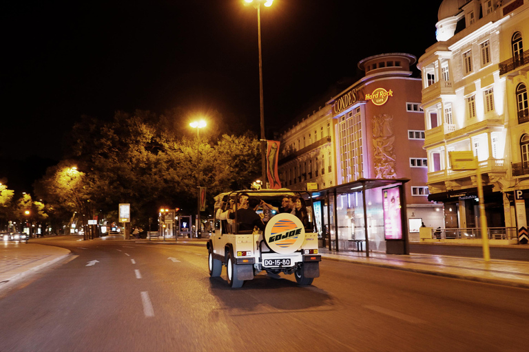 LISBON BY NIGHT in a Vintage Jeep with FOOD & DRINK Tastings 4 HOURS WITH FOOD & DRINKS