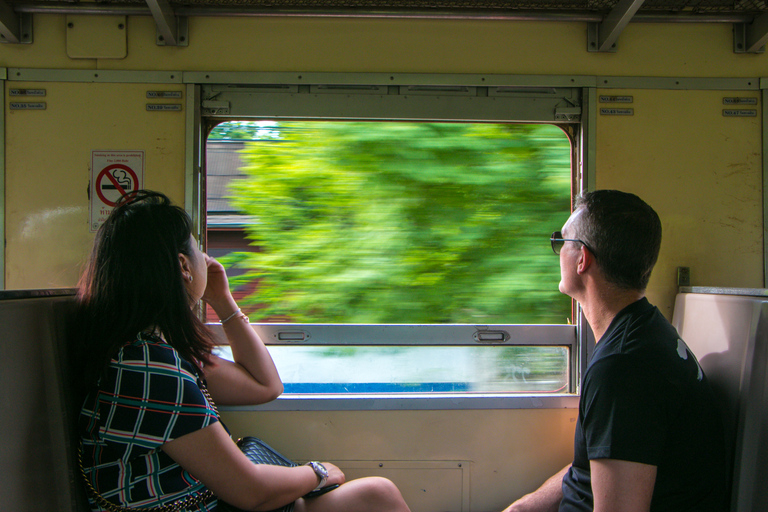 Damnoen Saduak Floating Market & Maeklong Train Market Tour Premium 9 seat with hotel pick up and drop off