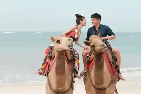 Bali : Balade à dos de chameau sur la plage de Kelan