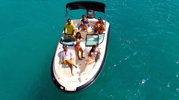 beach and water sports private boat tour
