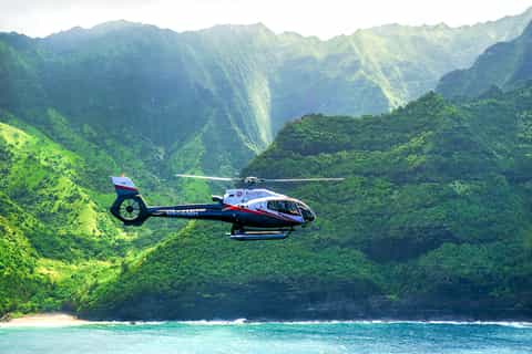 kauai 55minute flight from waimea canyon to na pali coast