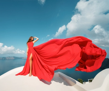 Santorini: Flying Dress Photo © Photoshoot "Marilyn Package"