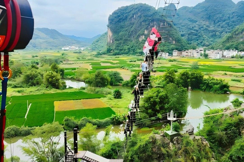From Guilin: Yangshuo Rock-climbing & River-tracing Tour