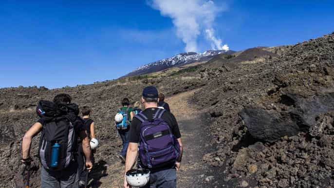 mount etna soft trekking in the recent and old lava flows