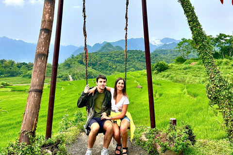 From Hanoi: 3-Day Ninh Binh & Pu Luong Nature Adventure Option 2: Deluxe Hotel & Deluxe Resort with Mountain View