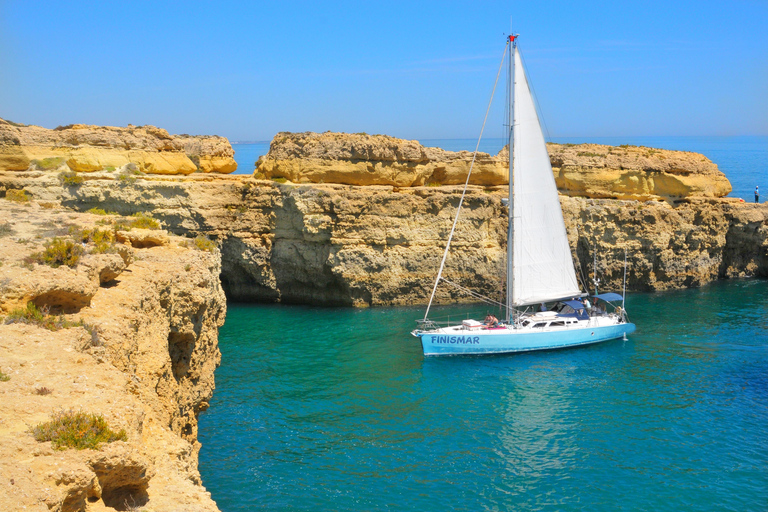 Albufeira: Sailing Boat Cruise BBQ & Open Bar on the Beach