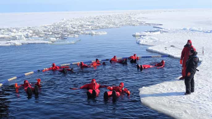 lapland hiking ice fishing floating bbq snow adventure