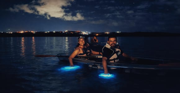 Transparent Canoe in the Bioluminescent Bay in Vieques