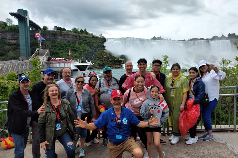 Niagara: Behind Falls Tour with Boat & Skylon Tower Niagara Falls: Walking Tour with Voyage to the Falls Cruise