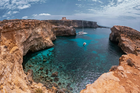 Vanuit Mellieha: Drie baaien cruise inclusief de Blue Lagoon