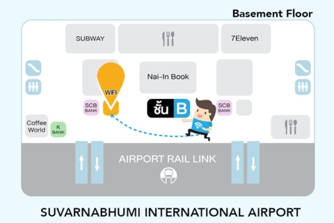 Bangkok : location d’appareil WiFi portable 4G illimitéAéroport de Bangkok-Suvarnabhumi : appareil et assurance