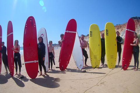 Albufeira: aula de surf de 2 horas na praia da Falésia