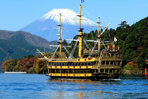 Dagtocht naar Hakone en Fuji: boottocht, gondel en vulkaan