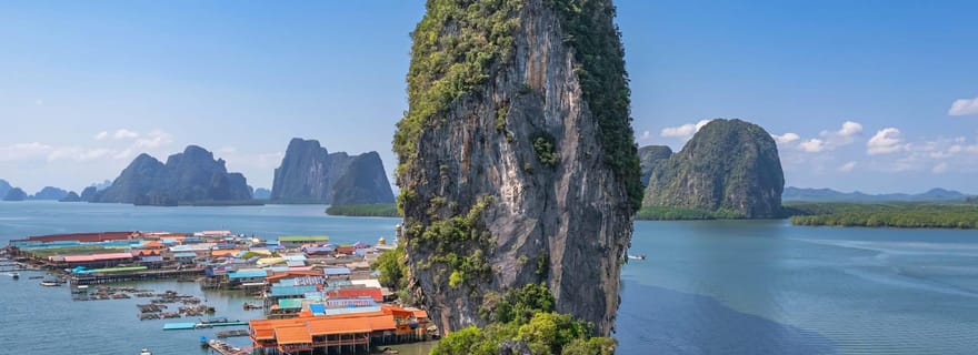 Phuket : Île de James Bond, visite du village flottant en bateau à moteur