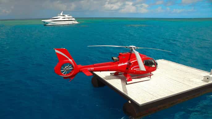 outer great barrier reef cruise including scenic heli flight