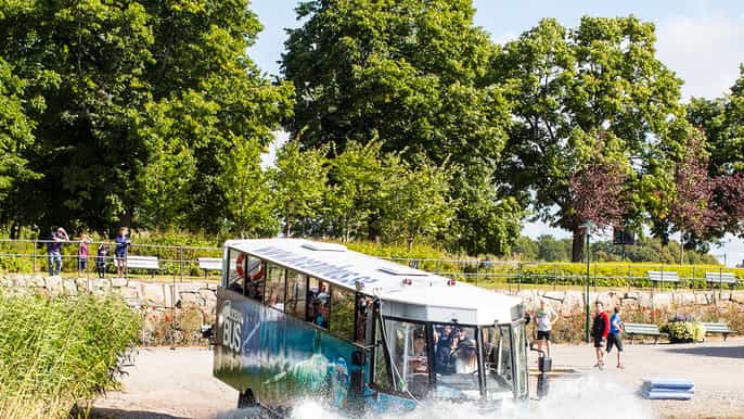 stockholm land and water tour by amphibious bus