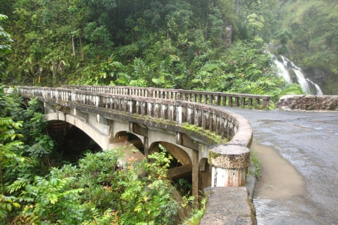 Maui: Ruta a las cascadas de Hana con almuerzoFamosa furgoneta Mercedes de la Ruta a Hana con cascadas y arena negra