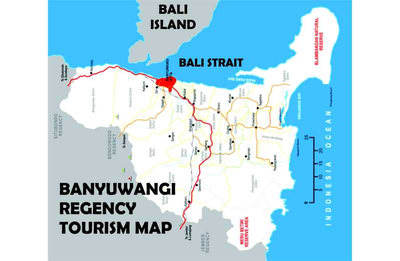 banyuwangi regency tourism map