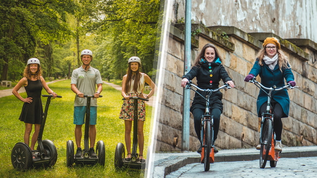 Prague Highlights: Segway & E-Scooter Tour with Taxi Pick-Up