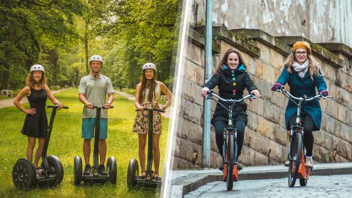 prague highlights segway escooter tour with taxi pickup