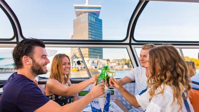 Ámsterdam: crucero con pizza y bebidas