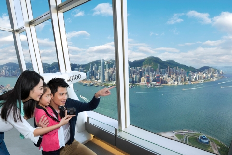 Hongkong: Kombipaket Aussichtsplattform Sky100 mit Speisen