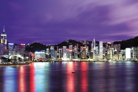 Hong Kong : croisière Victoria Harbour ou Symphony of LightsDepuis l'embarcadère central : croisière de nuit