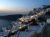 Blauwe koepel en OIA Sunset Small Group Transfer - Housity