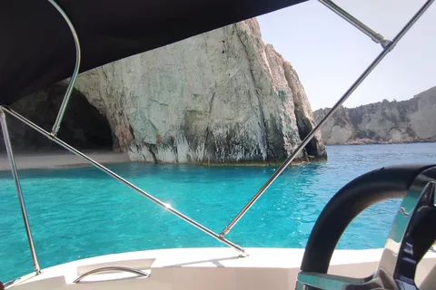 Zante Private Cruise to Turtle Island, Keri Caves & Mizitres