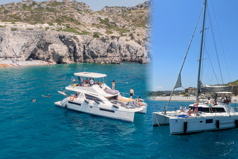 Rhodes: All-Inclusive Catamaran Cruise with Lunch and DrinksSailing Catamaran with 3 Swim Stops “Wind”