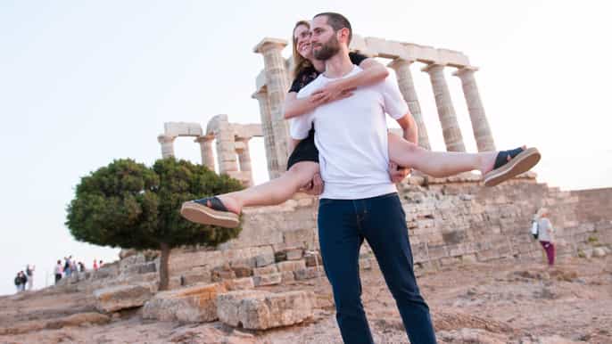 athens to cape sounion sunset road trip