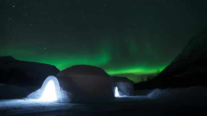 tromsø ice domes hotel overnight stay with meals transfers