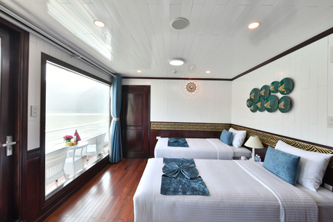 Vanuit Hanoi: 2-daagse Halong Sapphire-cruise en privébalkonDeluxe balkoncabine - tweepersoonsbed/twin - met vervoer