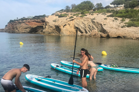 Paddelsurf i solnedgången, grottor, snorkling och cava