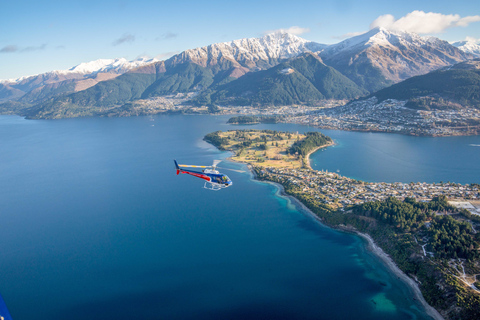 Tour en hélicoptère du lac Wakatipu prolongé de 30 minutes et atterrissage dans les Alpes