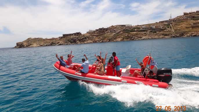 mykonos private boat trip and snorkeling sea safari