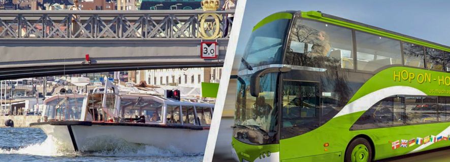 Autobuses y barcos turísticos por Estocolmo: 24 o 72 horas