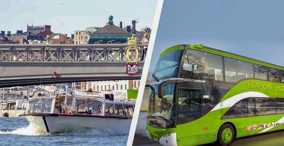 Stockholm: Hop-On/Hop-Off-Bus mit Audioguide und Boot-Option