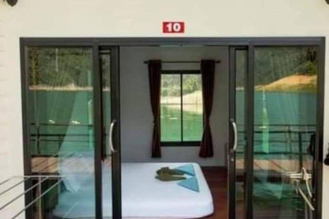 Khao Sok: Overnight Cheow Lan Lake Floating Raft House Join: Raft House Double Fan Room/Private Toilet - Coral Cave